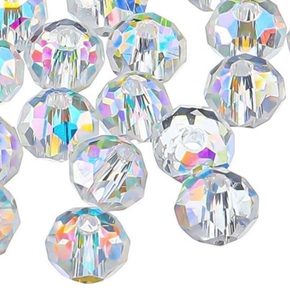 200 Multi Faceted Briolette Rondelle Crystal Glass Beads Jewelry Making DIY Bulk - Picture 14 of 16